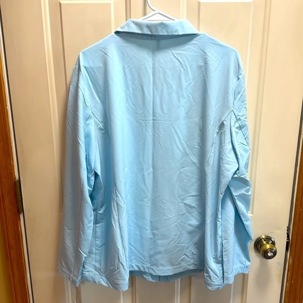 NWT Plus Jockey Sheercloud Light Icy blue Lightweight Zip up Plus Size Jacket